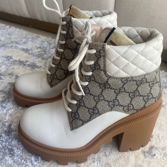 Gucci Shoes - Gucci Women's White GG ankle boots
